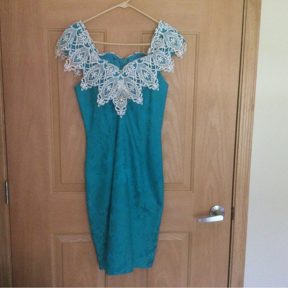 Vintage 80’s Scott McClintock Off Shoulder  Dress Size 8